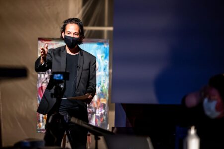 Photo by Dahlia Katz Michael Mori hosting Improvisation as Life